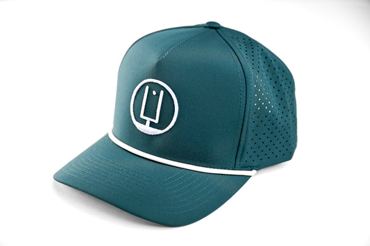 Dark Teal and White Rope Hat