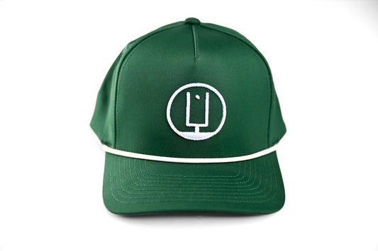 Dark Green and White Rope Hat