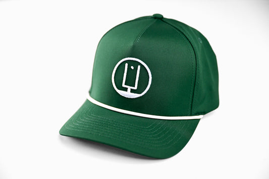 Dark Green and White Rope Hat
