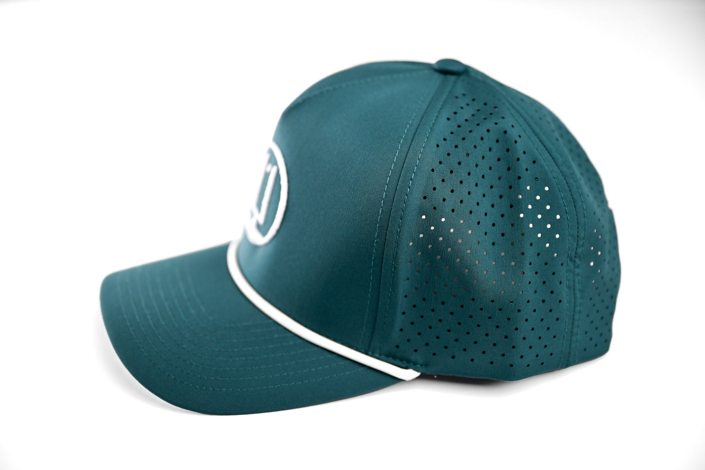 Dark Teal and White Rope Hat