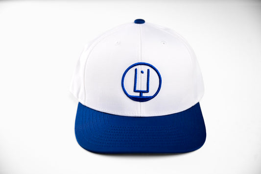 White and Royal Snapback Cap