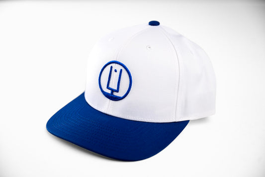 White and Royal Snapback Cap