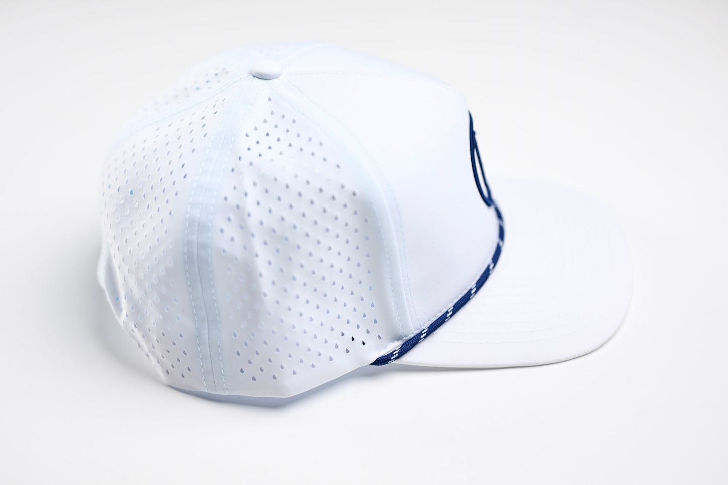 White and Navy Uprights Rope Hat
