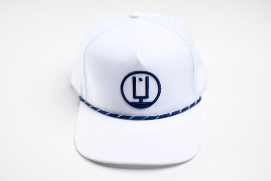 White and Navy Uprights Rope Hat