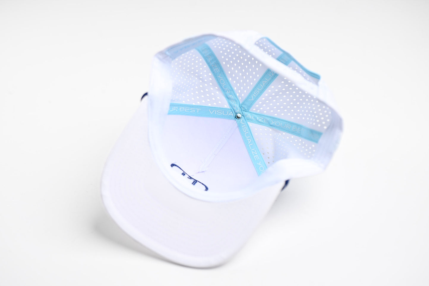 White and Navy Uprights Rope Hat