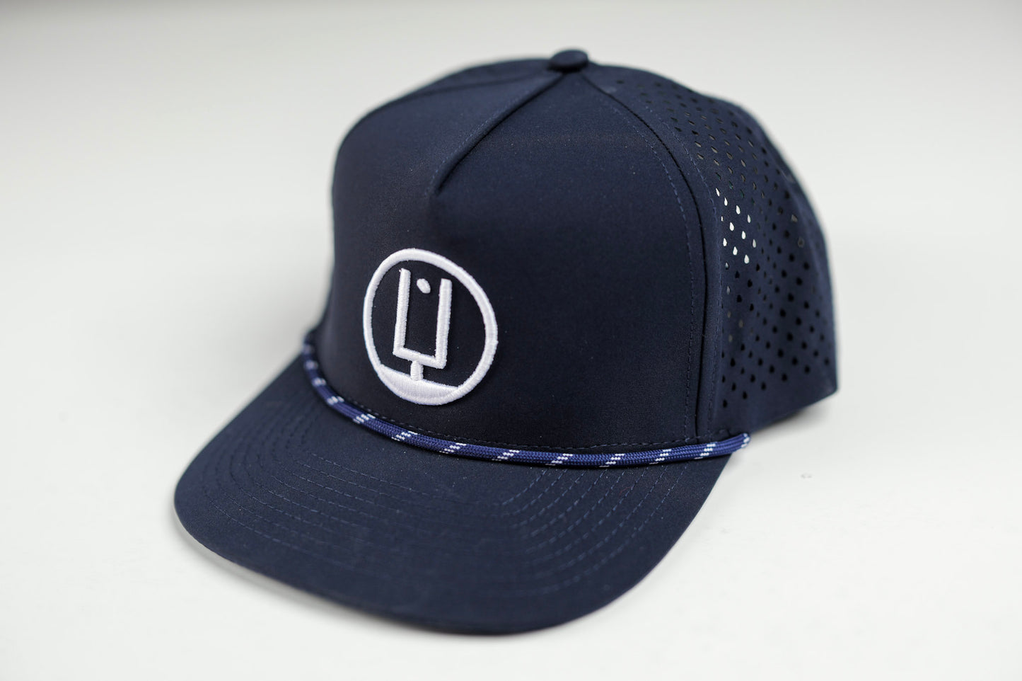 Navy and White Upright Rope Hat