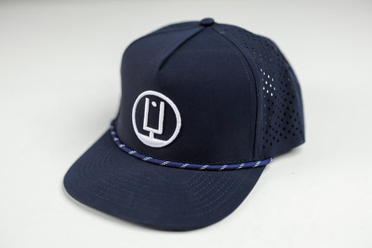 Navy and White Upright Rope Hat