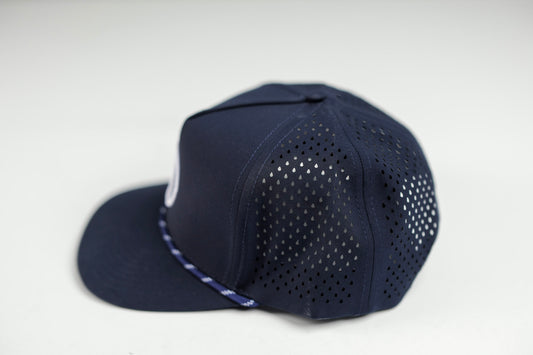 Navy and White Upright Rope Hat